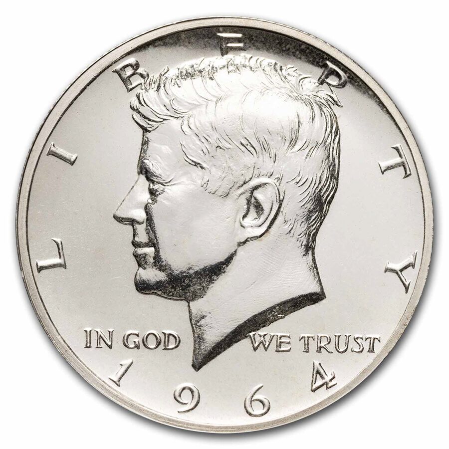 1964 Kennedy Half Dollar Proof (Accented Hair, Spotted)