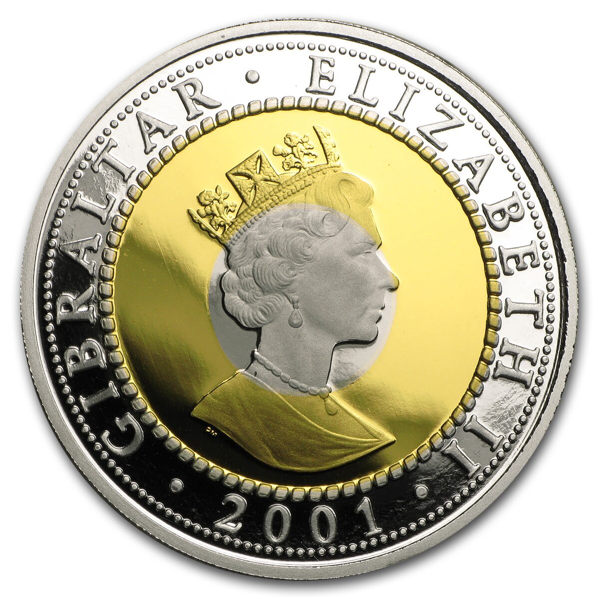 2001 Gibraltar Proof Tri-Metal Crown (w/Box & COA)