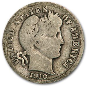 1910-D Barber Dime Good/VG