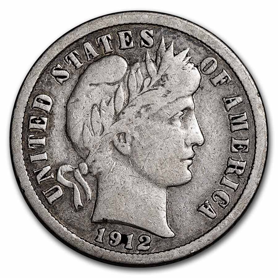 1912-S Barber Dime Good/VG