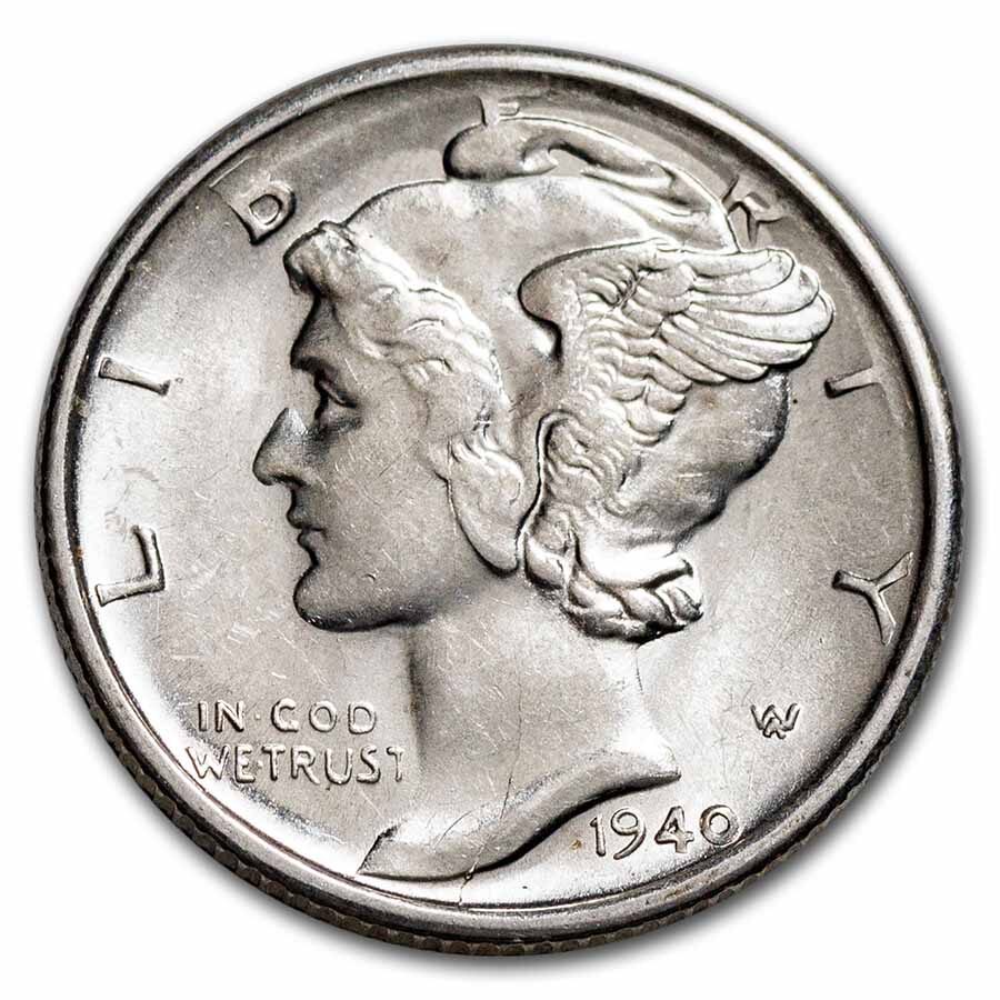 1940-S Mercury Dime AU