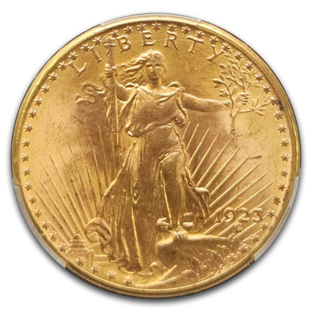 1923-D $20 St Gaudens Gold Double Eagle MS-66 PCGS