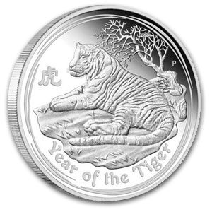 2010 Australia 1 oz Silver Tiger MS-70 PCGS (Series II)