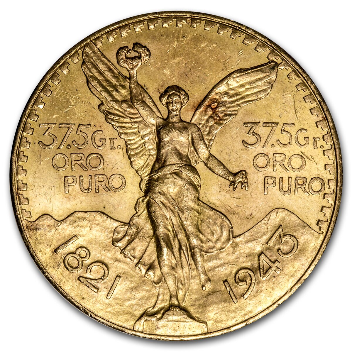 1943 Mexico Gold 50 Pesos BU