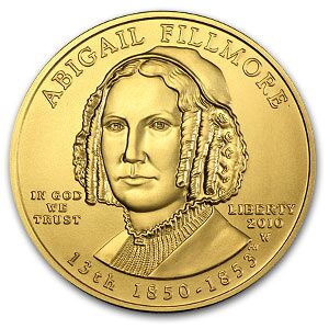 2010-W 1/2 oz Gold Abigail Fillmore BU (w/Box & COA)