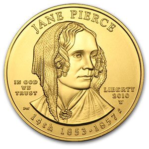 2010-W 1/2 oz Gold Jane Pierce BU (w/Box & COA)