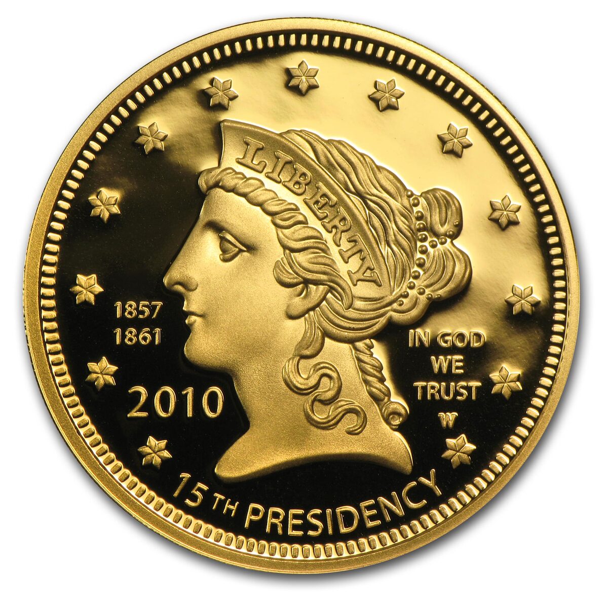 2010-W 1/2 oz Proof Gold Buchanan's Liberty (w/Box & COA)