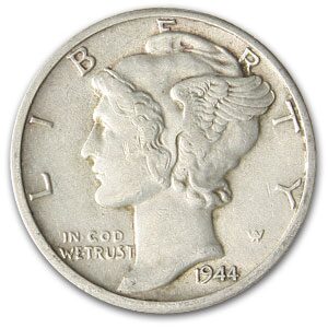 1944-D Mercury Dime AU