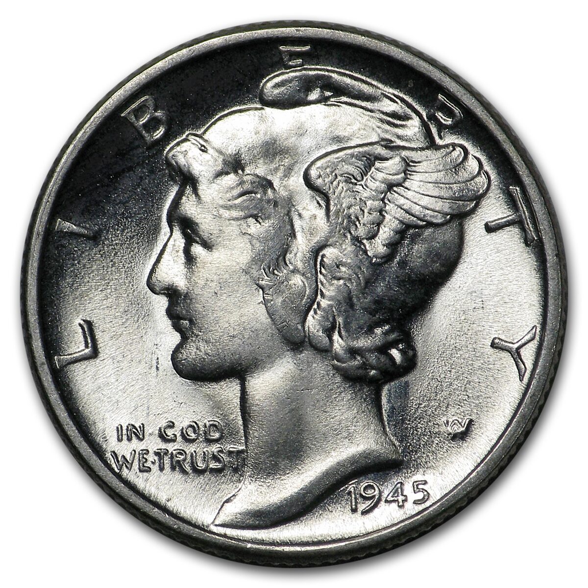 1945 Mercury Dime BU