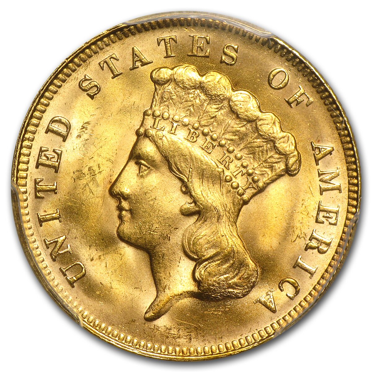 $3 Gold Princess MS-64 NGC/PCGS