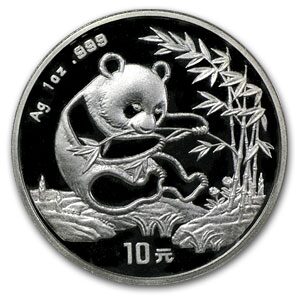 1994 China 1 oz Silver Panda Small Date BU (Sealed)