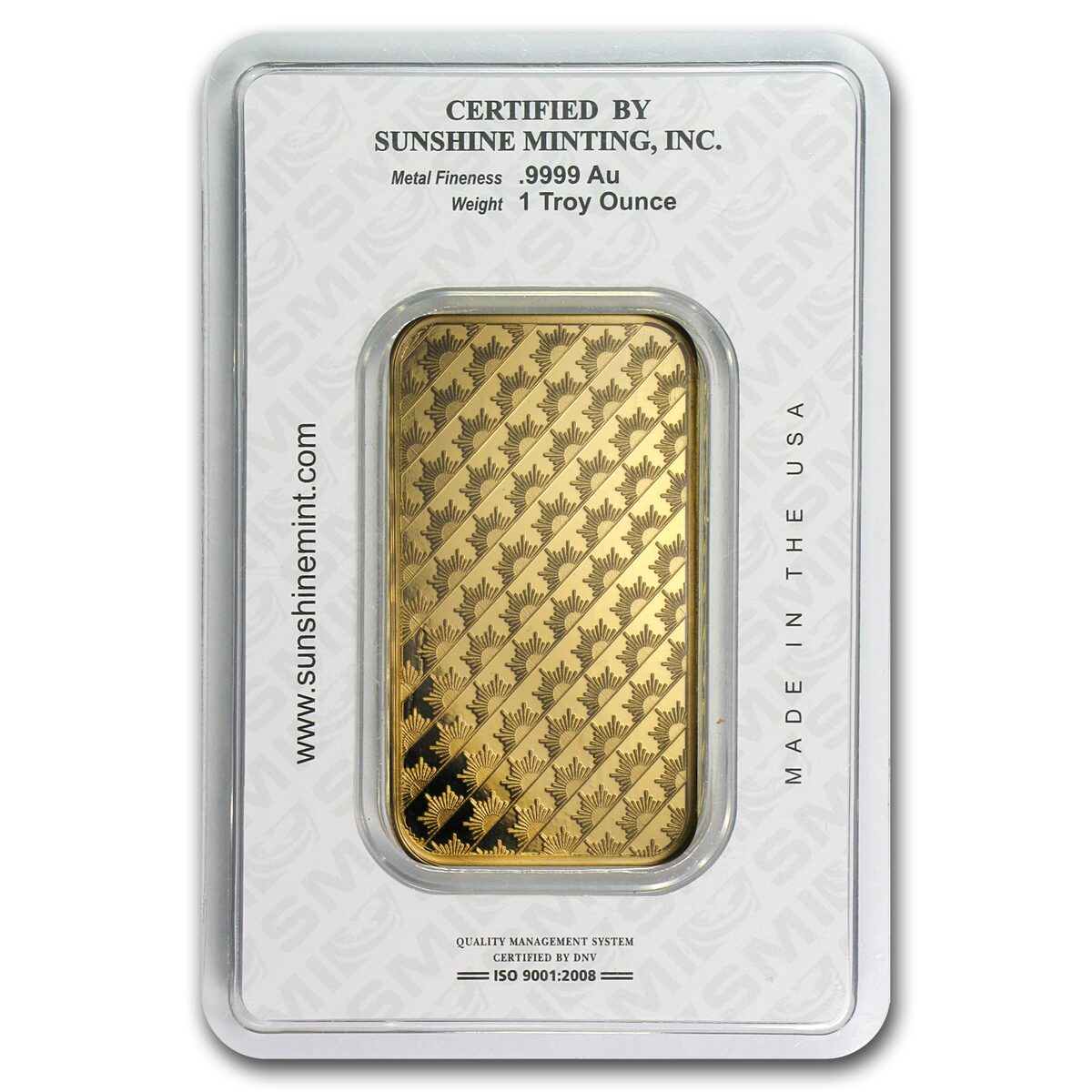 1 oz Gold Bar - Sunshine Minting (Old Design, In TEP)