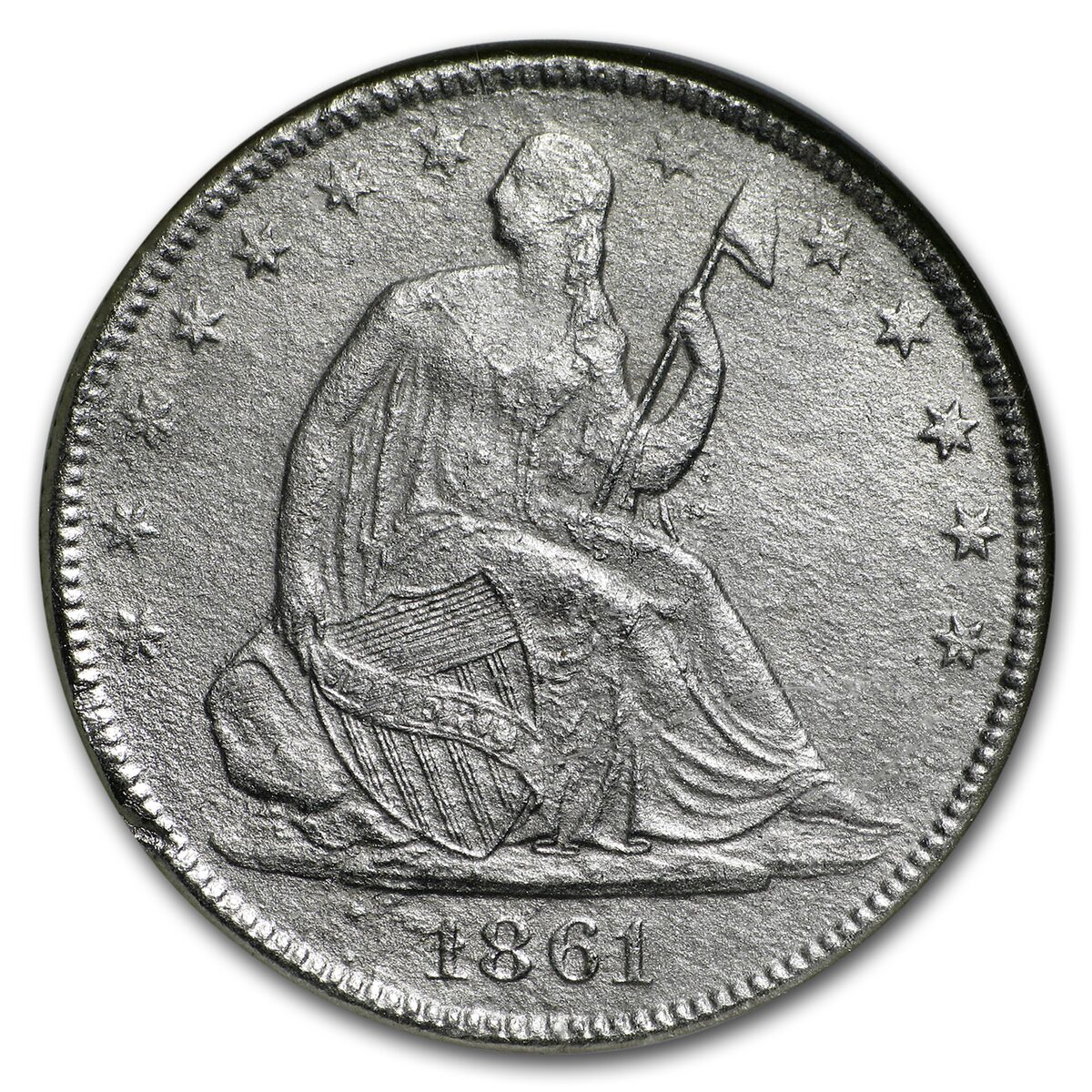 1861-O Liberty Seated Half Dollar NGC (SS-Republic Shipwreck)