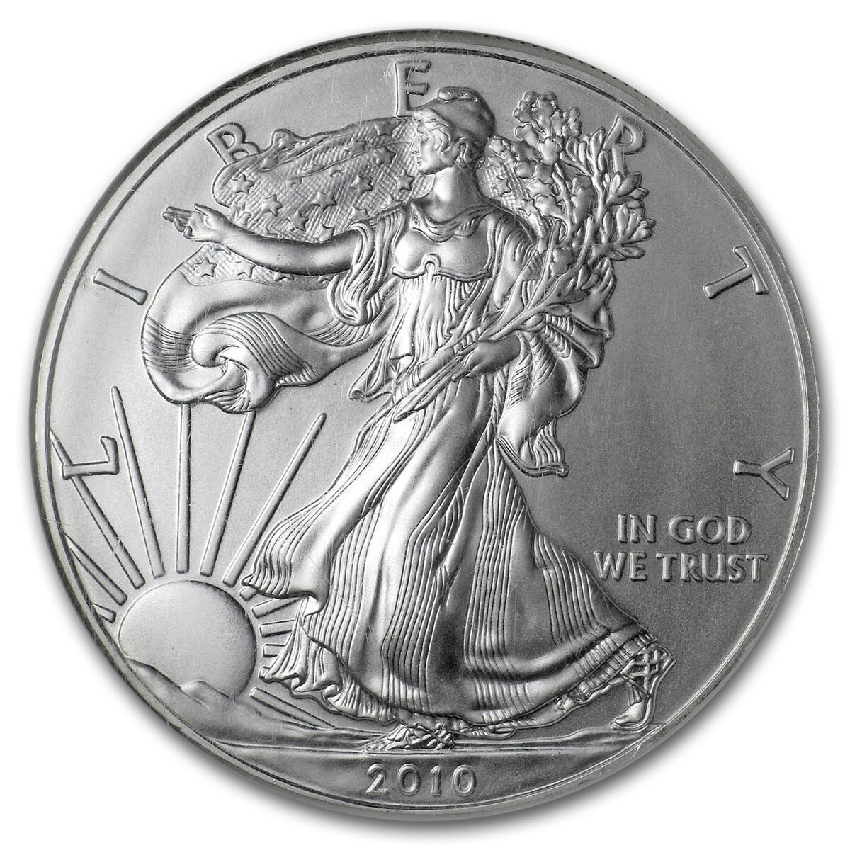 2010 Silver Eagle MS-70 NGC (ER, 25th Anniversary, Blue Label)