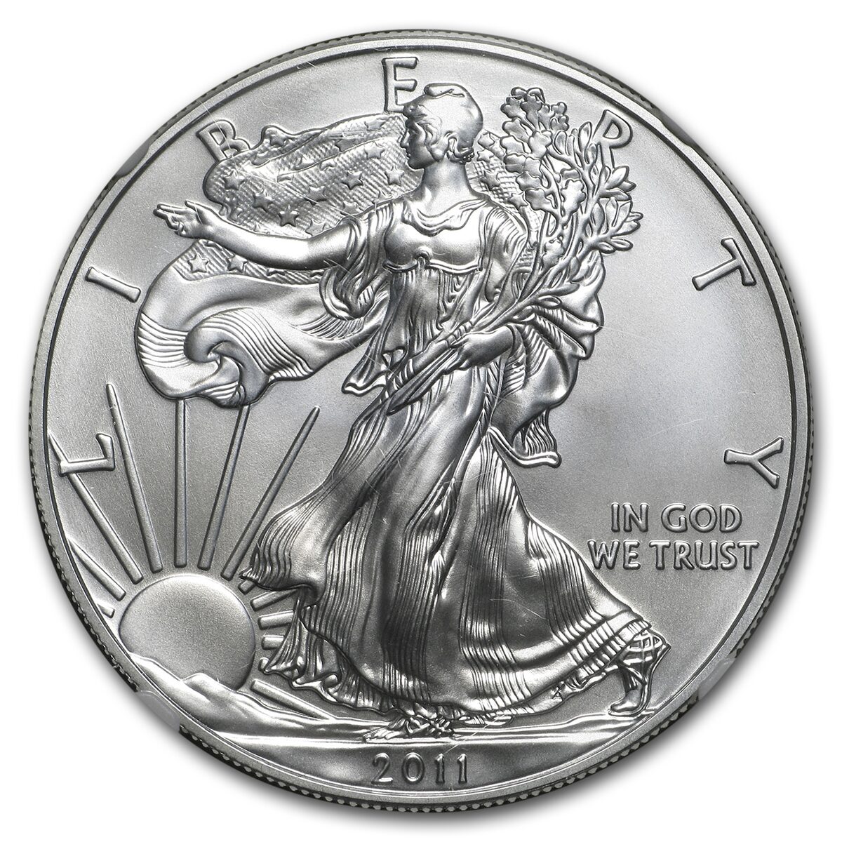 2011 Silver Eagle MS-69 NGC (25th Anniversary, ER, Blue Label)