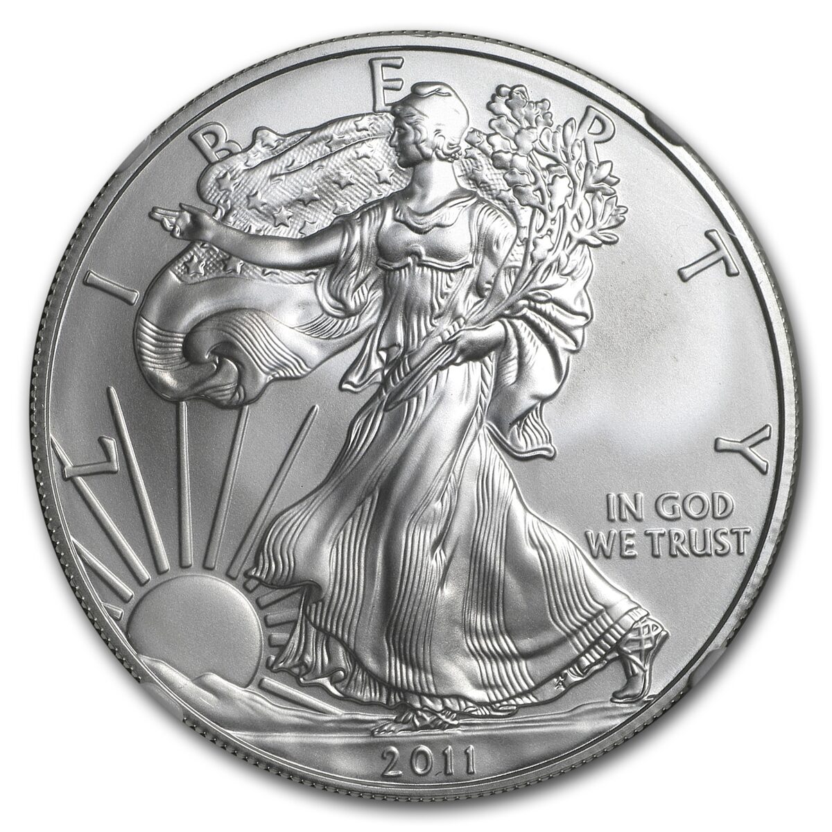 2011 Silver Eagle MS-70 NGC (25th Anniversary, ER, Blue Label)
