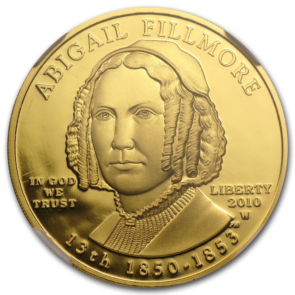 2010-W 1/2 oz Proof Gold Abigail Fillmore PF-70 NGC
