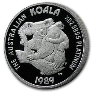 1989 Australia 1/2 oz Proof Platinum Koala