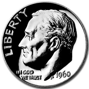 1960 Roosevelt Dime Gem Proof