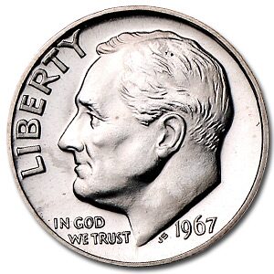 1967 Roosevelt Dime BU (SMS)
