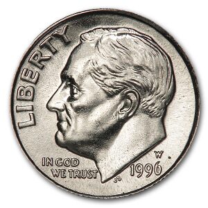 1996-W Roosevelt Dime BU