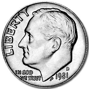 1981-D Roosevelt Dime BU