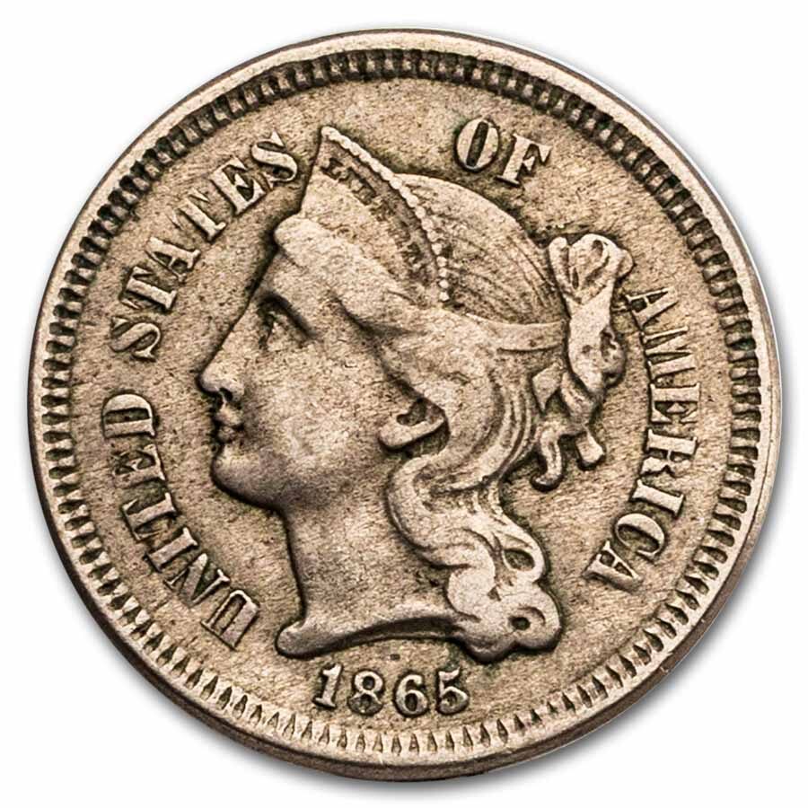 1865 3 Cent Nickel VF