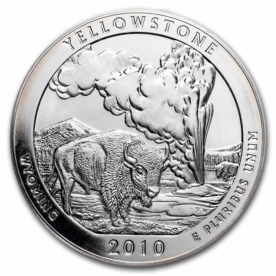 2010 5 oz Silver ATB Yellowstone MS-69 DMPL PCGS (FirstStrike®)