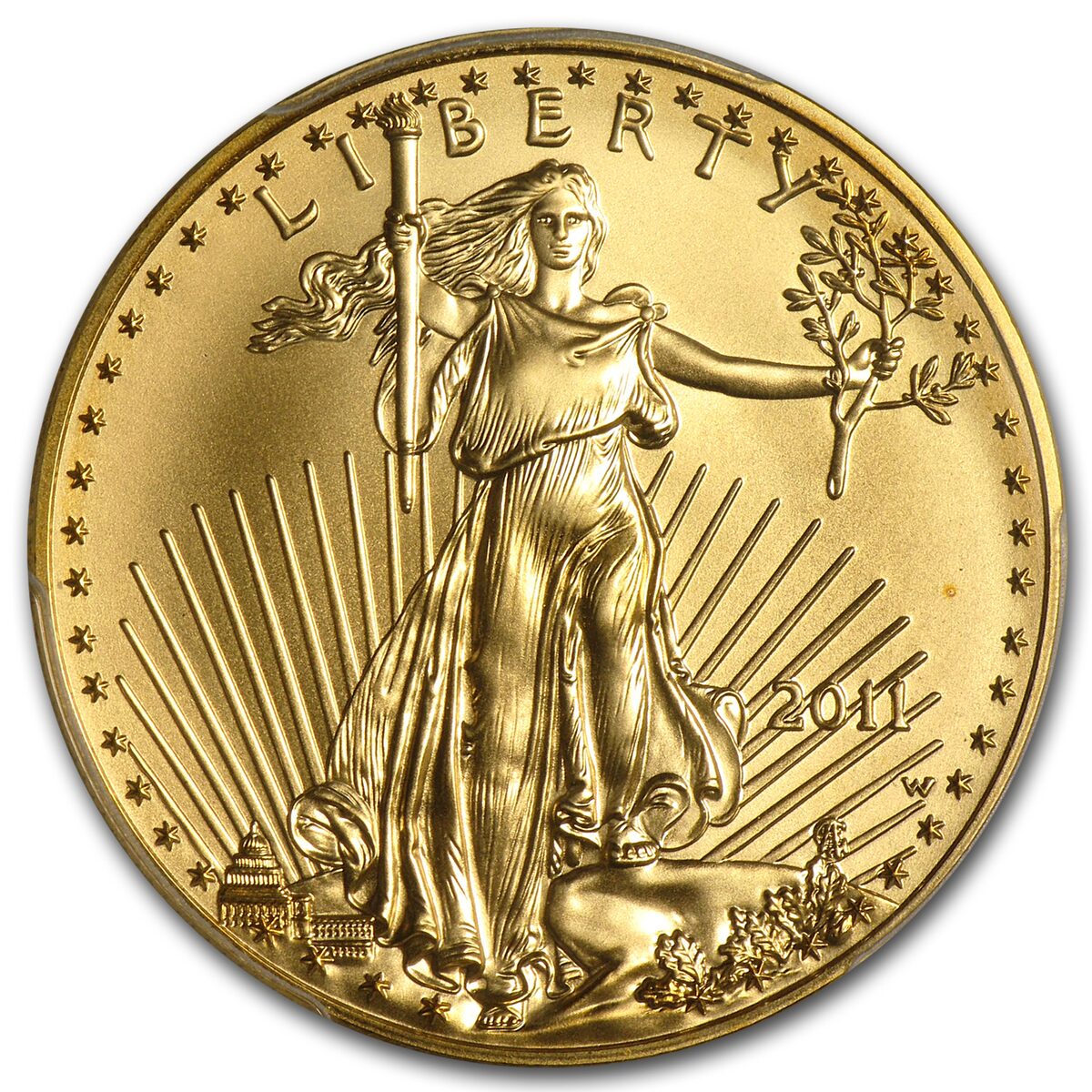 2011-W 1 oz Burnished American Gold Eagle MS/SP-70 PCGS