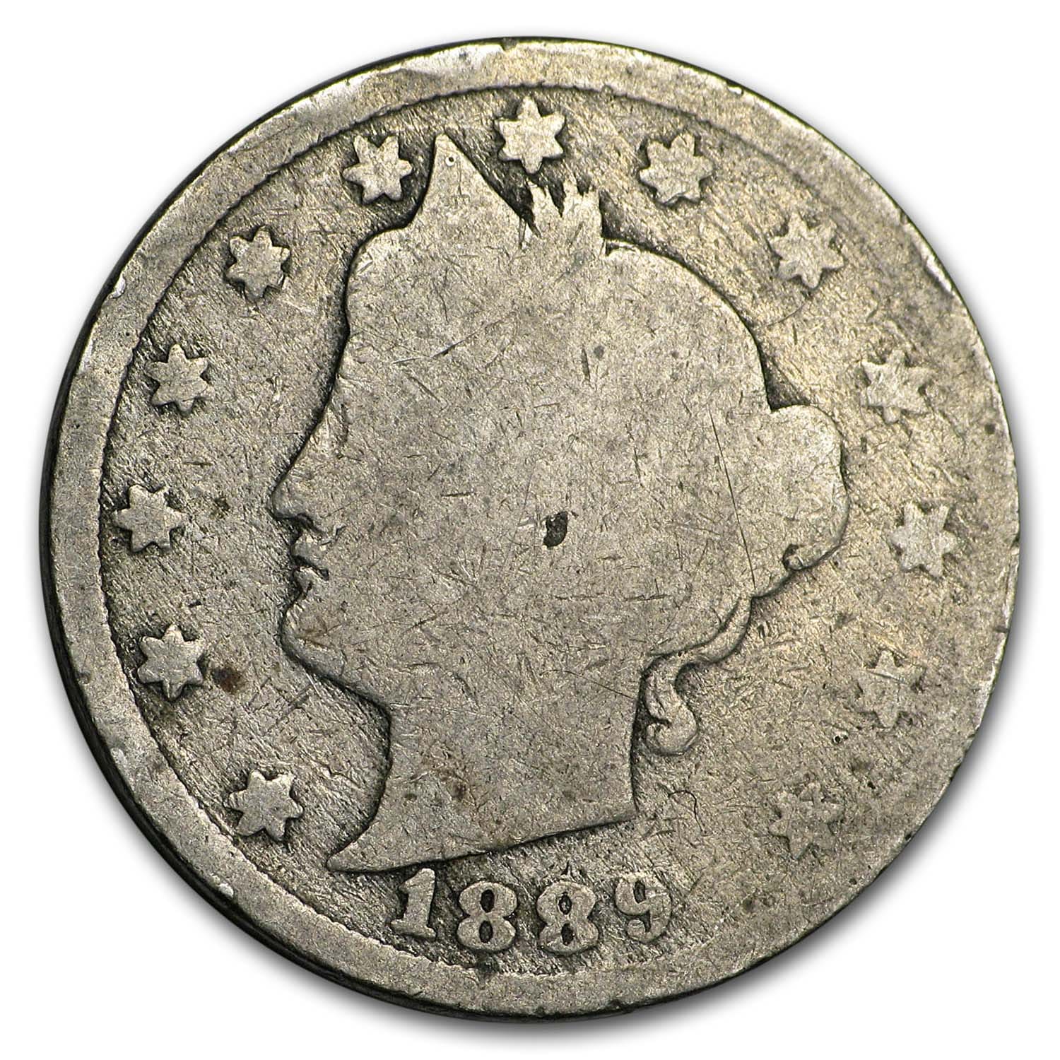 1889 Liberty Head V Nickel AG