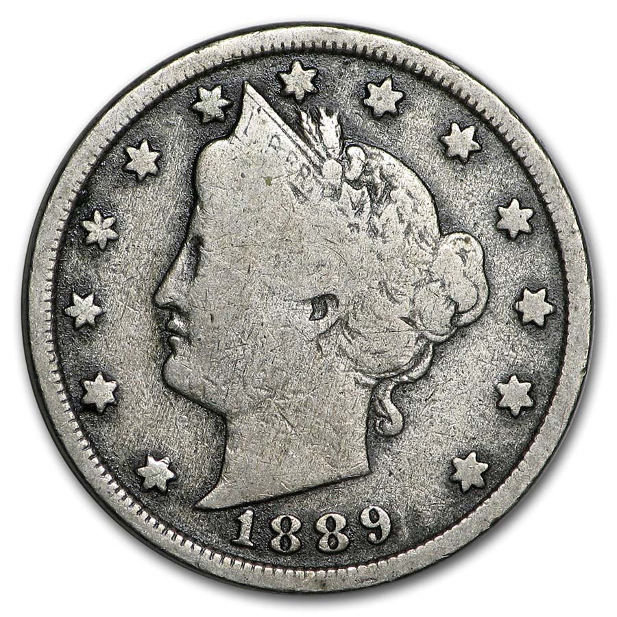 1889 Liberty Head V Nickel VG
