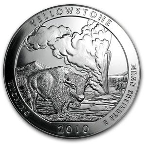 2010 5 oz Silver ATB Yellowstone MS-69 PL PCGS (FirstStrike®)