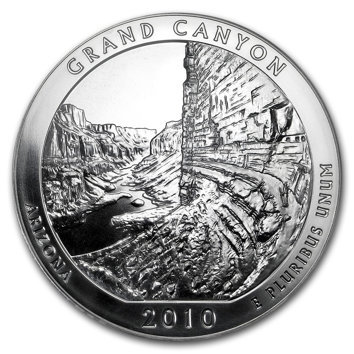 2010 5 oz Silver ATB Grand Canyon MS-69 PL PCGS (FirstStrike®)