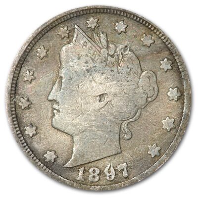 1897 Liberty Head V Nickel Good+