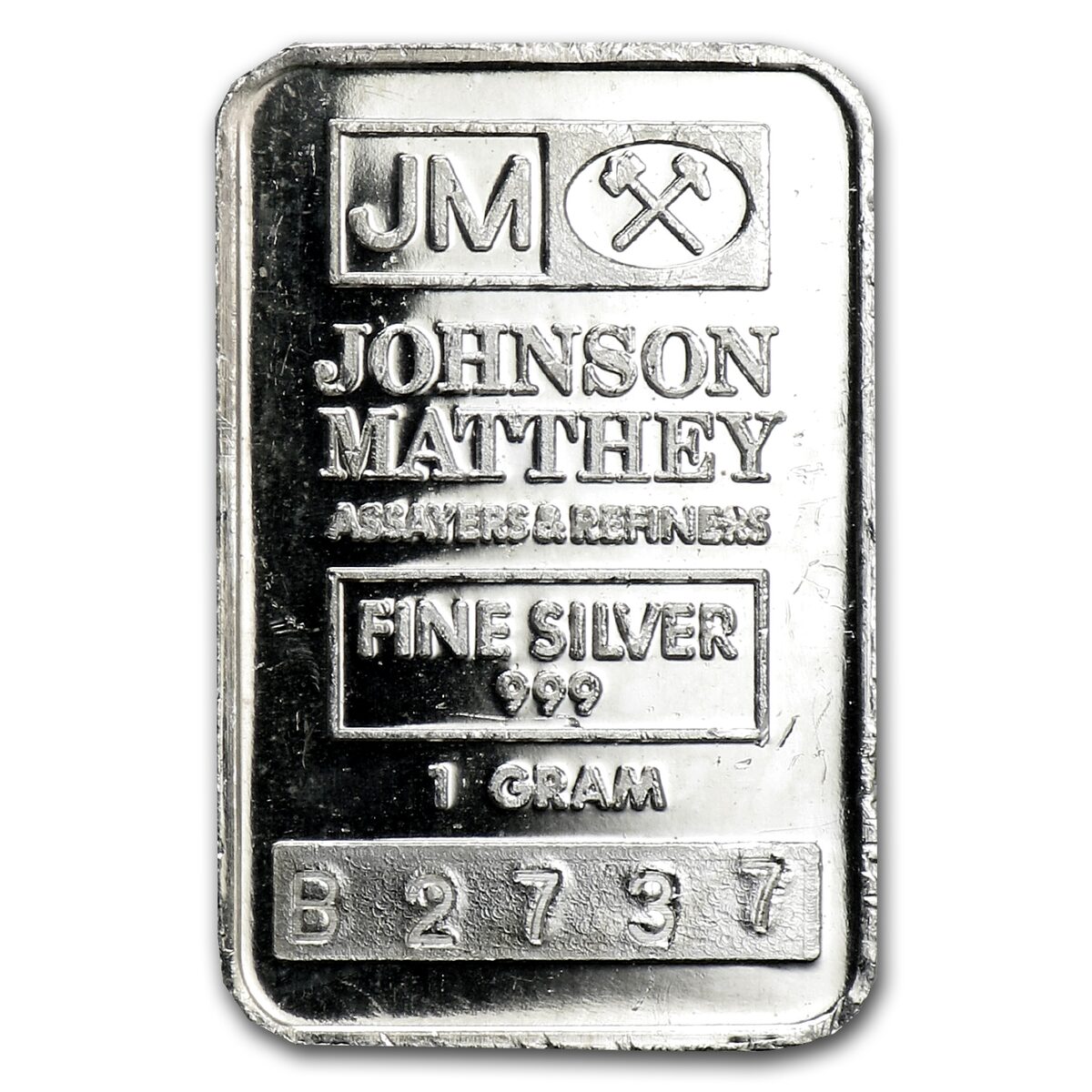 1 gram Silver Bar - Johnson Matthey