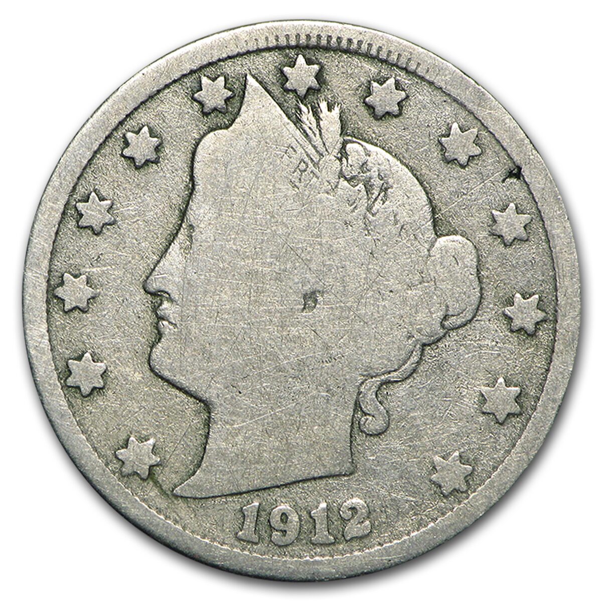 1912-S Liberty Head V Nickel Good