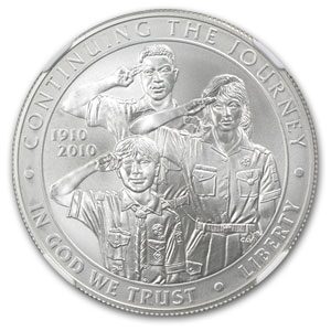 2010-P Boy Scouts Centennial $1 Silver Commem MS-70 NGC