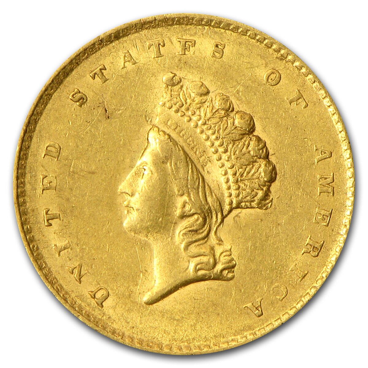 $1 Indian Head Gold Dollar Type 2 AU (Random Year)