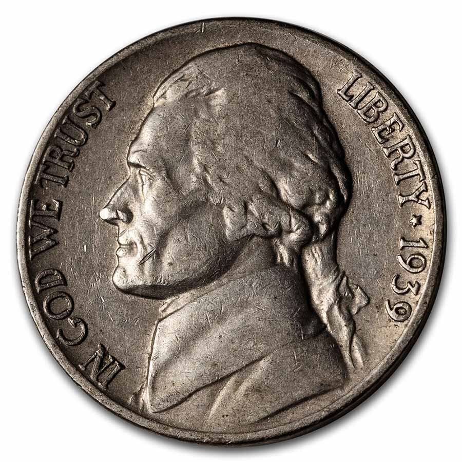 1939-D Jefferson Nickel Avg Circ
