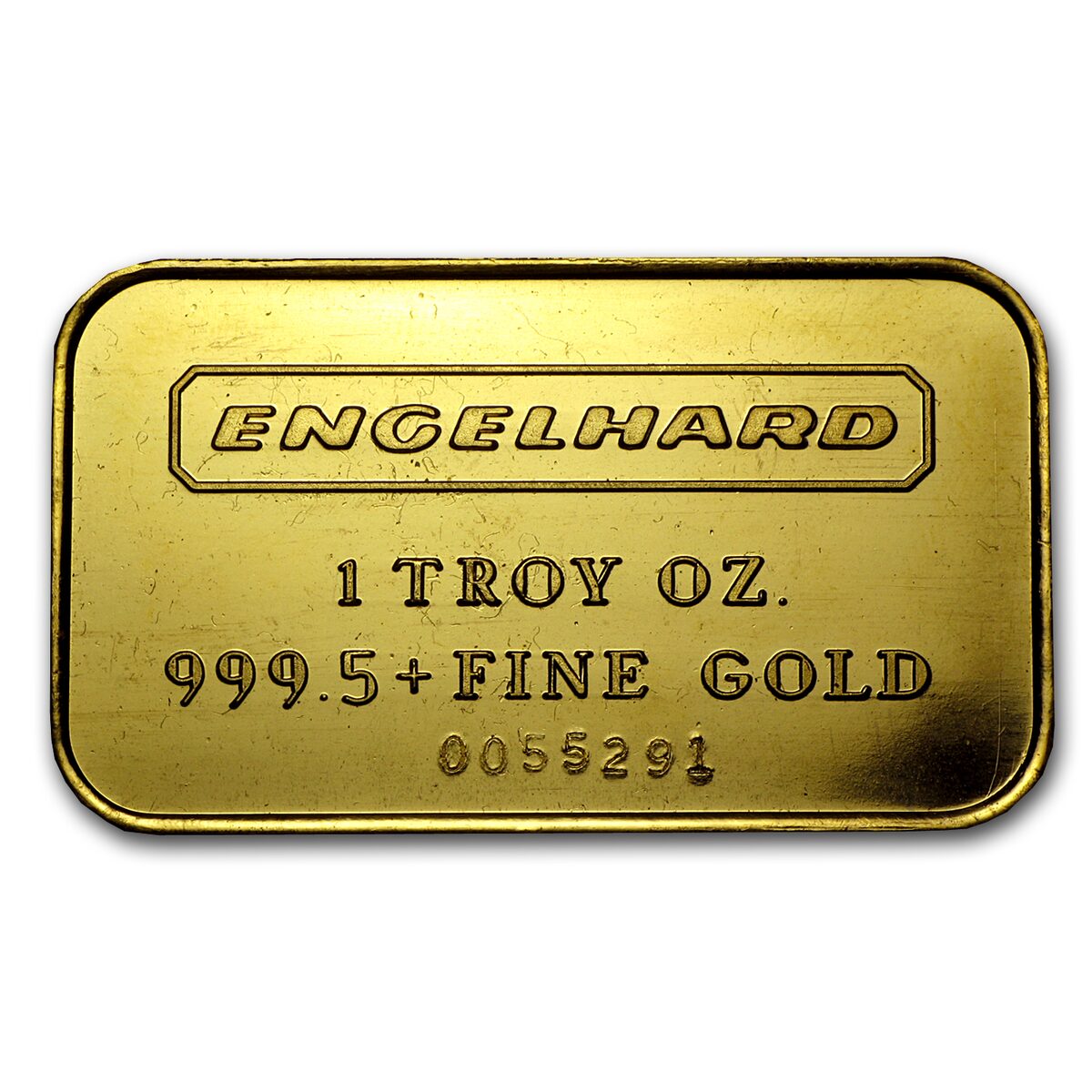 1 oz Gold Bar - Engelhard (7-digit Serial #, Frosted Reverse)