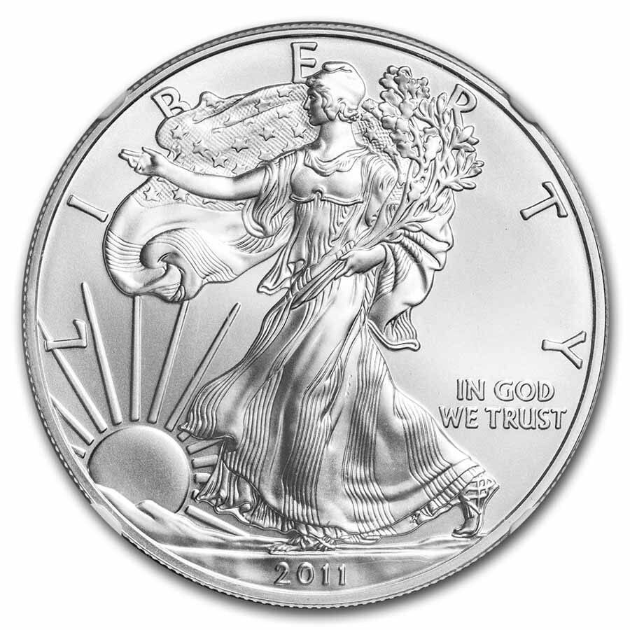 2011 American Silver Eagle MS-69 NGC (25th Anniv, Early Releases)