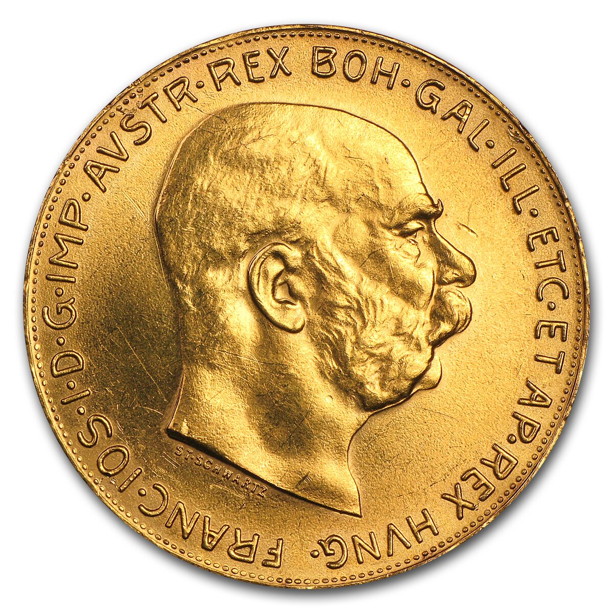 1915 Austria Gold 100 Coronas (Restrikes, Scruffy)