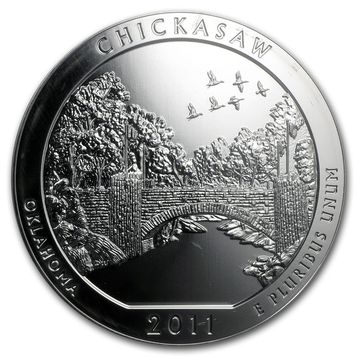 2011 5 oz Silver ATB Chickasaw MS-69 DMPL PCGS (FirstStrike®)