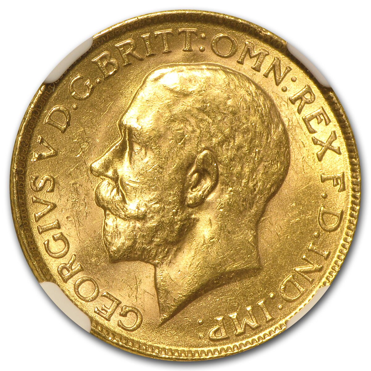 1918 India Gold Sovereign George V MS-63 PCGS/NGC