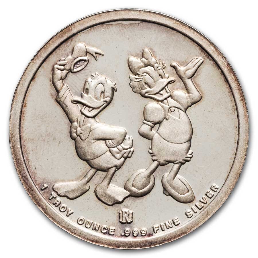 1 oz Silver Round - Disney/Donald & Daisy
