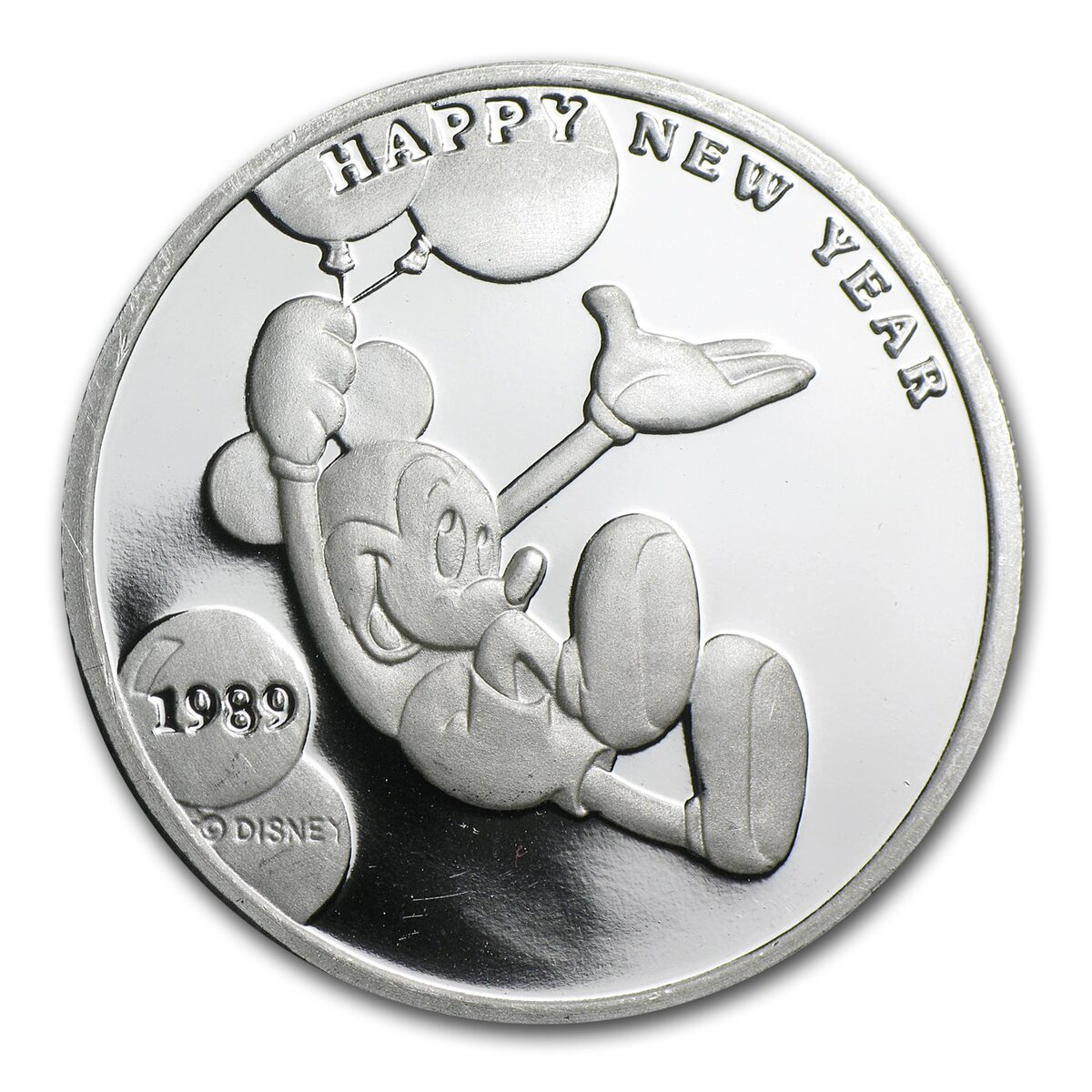 1 oz Silver Round - Walt Disney/Mickey's Happy New Year