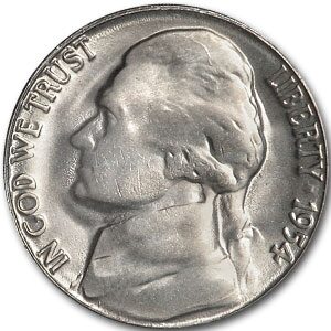 1954 Jefferson Nickel BU