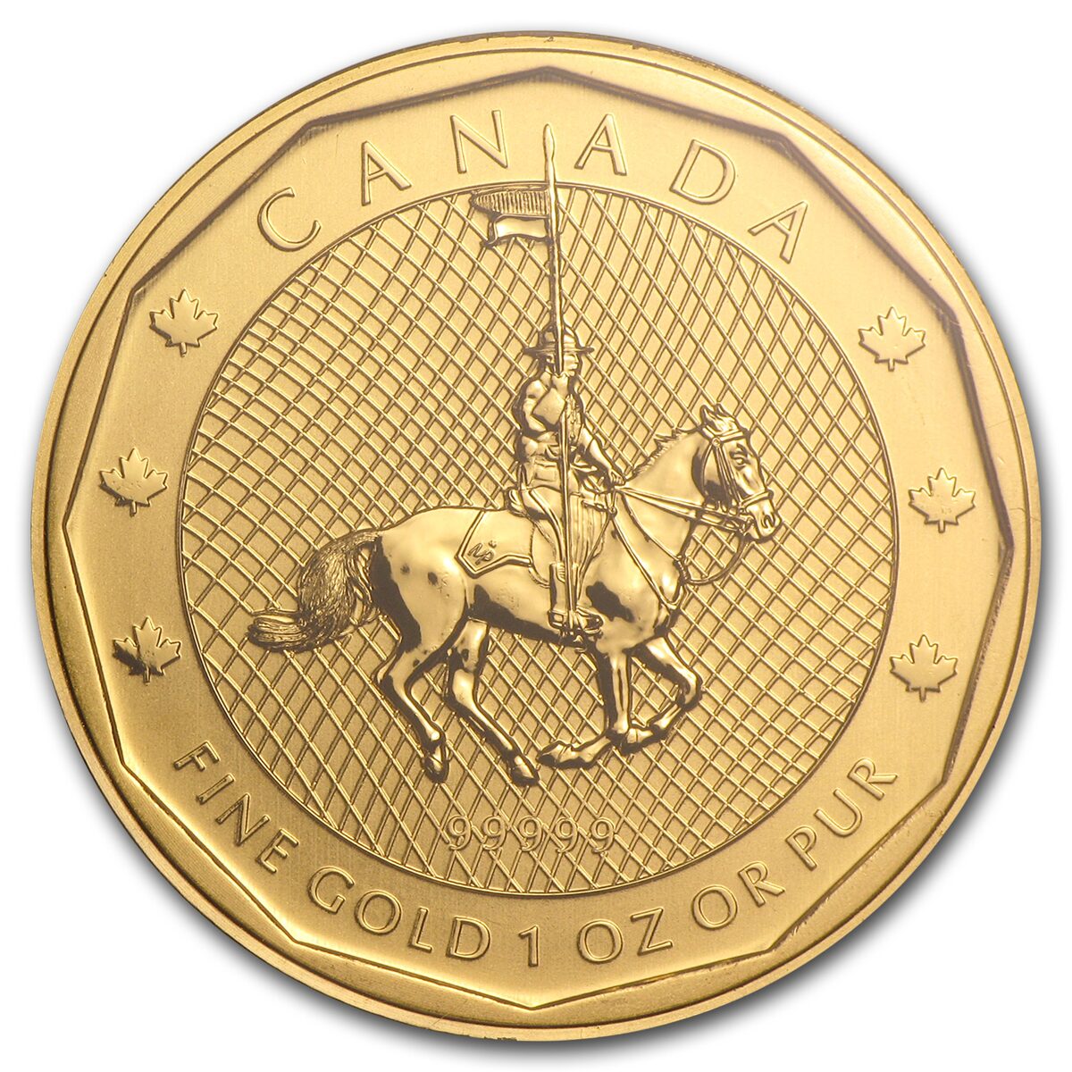 2011 Canada 1 oz Gold Mountie Maple Leaf .99999 BU (w/Assay Card)