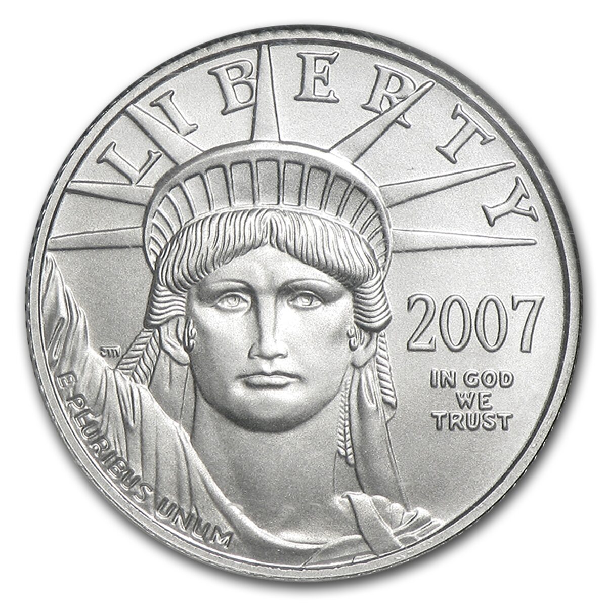 2007-W 1/10 oz Burnished American Platinum Eagle MS-70 NGC (ER)