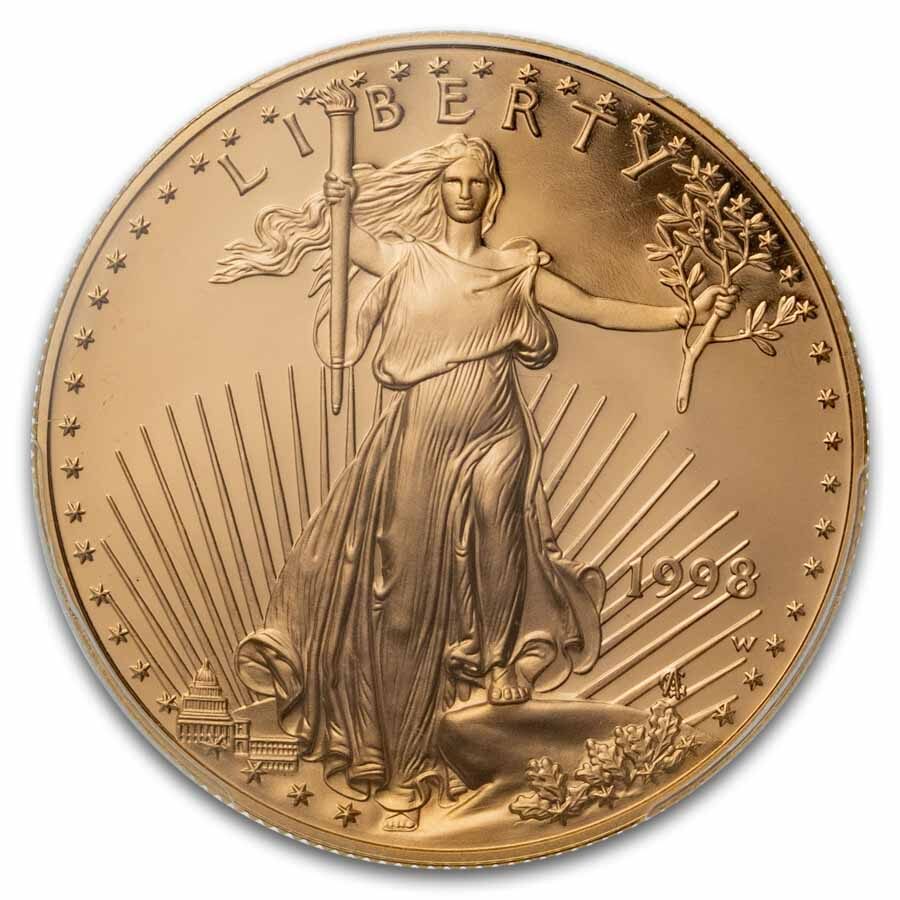 1998-W 1 oz Proof American Gold Eagle PR-70 DCAM PCGS